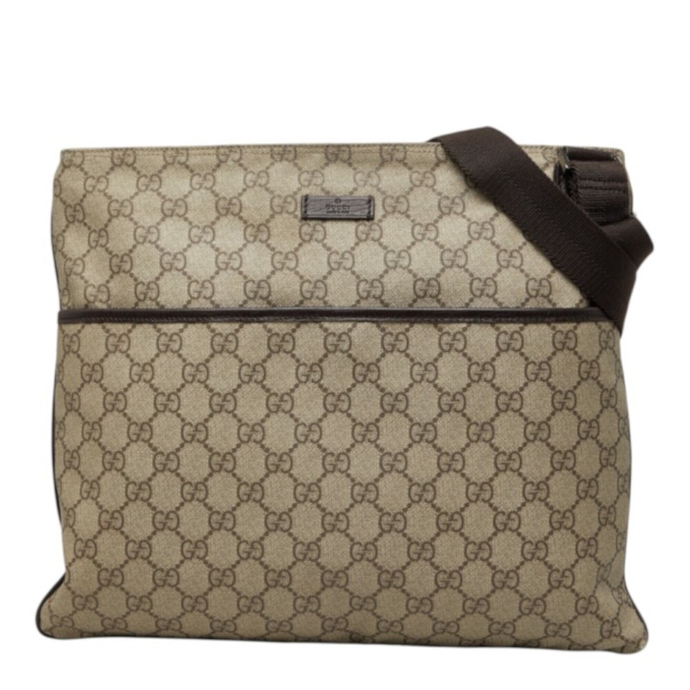Gucci GG Supreme Crossbody Shoulder Bag 141198 Brown Beige Leather Women's GUCCI